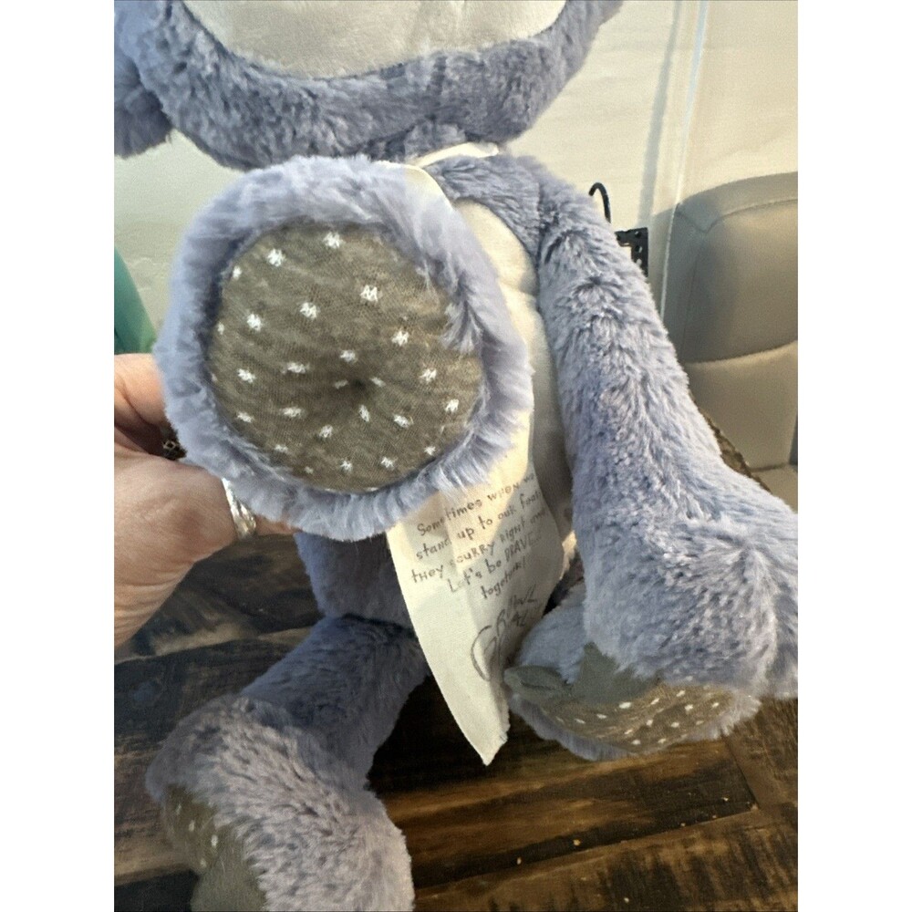 Demdaco Growl Pal Let's Be Brave Purple 16" Plush Fabric Toy Monster Polka Dot - Picture 8 of 10